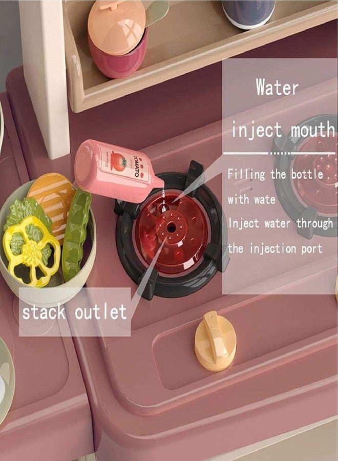 CIRBOX 65-Piece Children’s Kitchen Toy Set with Realistic Steam & Cooking Mist | Musical Lights & Sounds, Water Circulation Sink & Blackboard | Pretend Play Kitchen Role Play Gift for Boys & Girls - Image 3